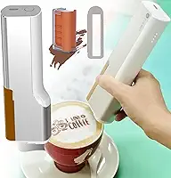 Impressora Jato De Tinta PortáTil, Mini Impressora PortáTil Com Tinta Para Alimentos E RéGua Auxiliar Para PãO, Café, Arte CulináRia,Brown