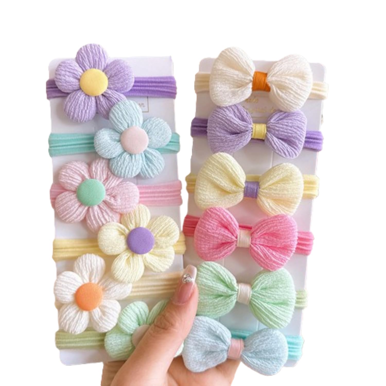 SYGA 12 Pcs Cute Flower and Bow Elastic Hair Tie Rope for Kids and Girls Sweet Princess Hair Accessories (Multicolor)