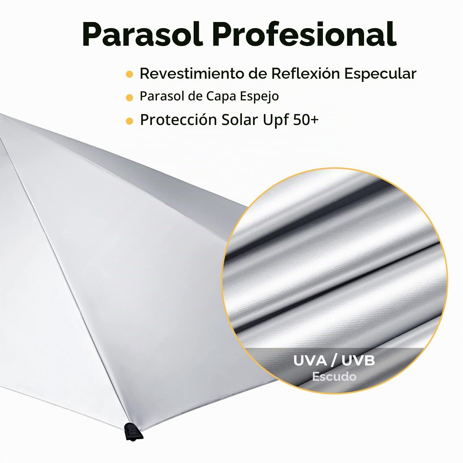 G4Free SPF 50+ Sombrilla de Playa Ajustable XL 47" x 45" con Abrazadera Universal para Silla Carrito de Golf Buggy Bleacher Patio