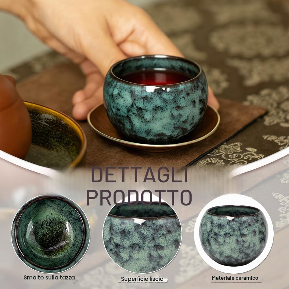 6 Pezzi Tazze da Caffe Espresso 150ml - Senza Manico -Tazze da Tè