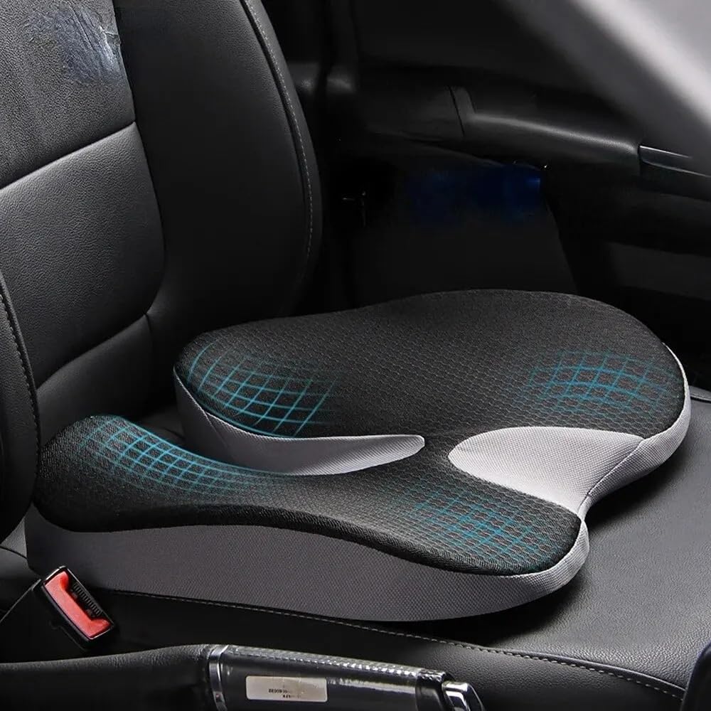 Cojín de Asiento Cojín ortopédico de Espuma viscoelástica para próstata, coxis, ciática, Alivio del Dolor, Silla cómoda, Asiento de Coche Cojin Antiescaras(A)