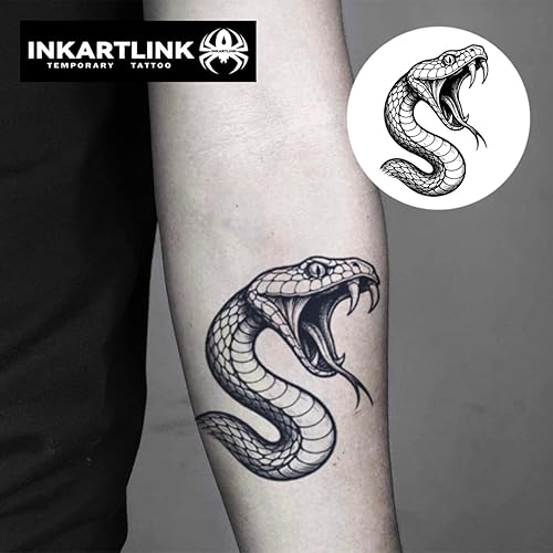 INKARTLINK Tattoo Tech, 2 hojas de tatuajes semipermanentes medianos, tatuajes temporales de diseño artístico para adultos, dura 1-2 semanas,