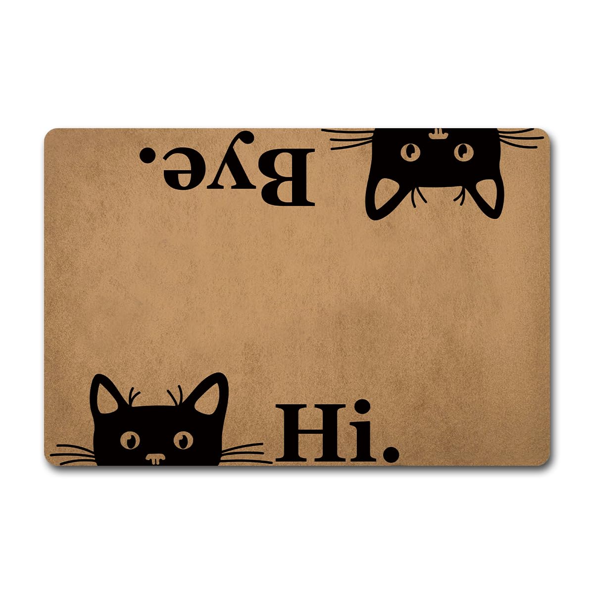 Funny Welcome Doormat For Indoor Entrance Way Decor Door Mats for Front Door Hi Bye Cute Cats Personalized Monogram Kitchen Rugs and Mats With Anti-Slip Rubber Back Novelty Gift Mat(23.7 X 15.9 in)