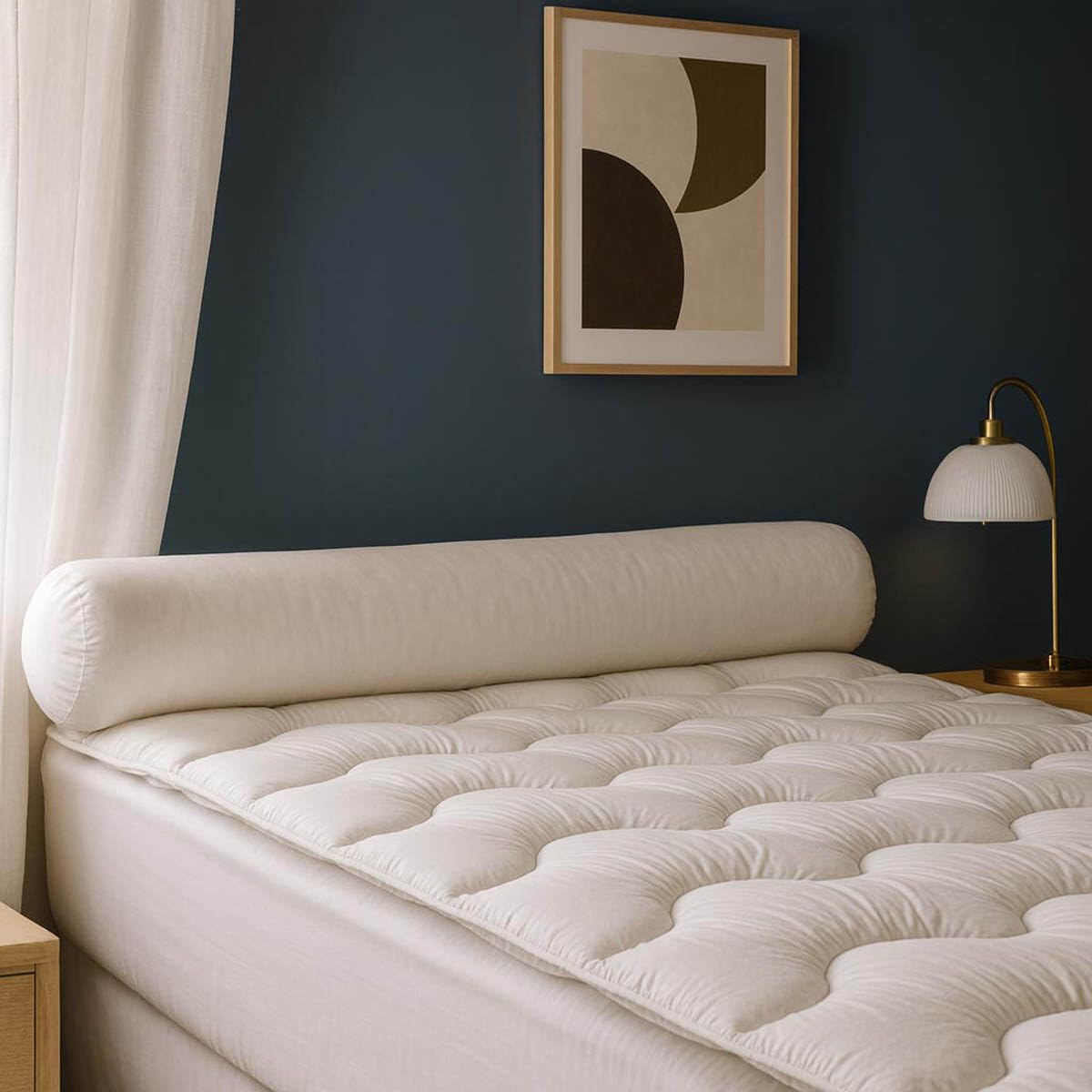 Dunlopillo - Traversin Rêveur 140 cm - Soutien Ferme (Côté) - Fibre Creuse Siliconée recyclée - Doux & Respirant - Confort Homogène - Enveloppe Polycoton - Lavable 40°C