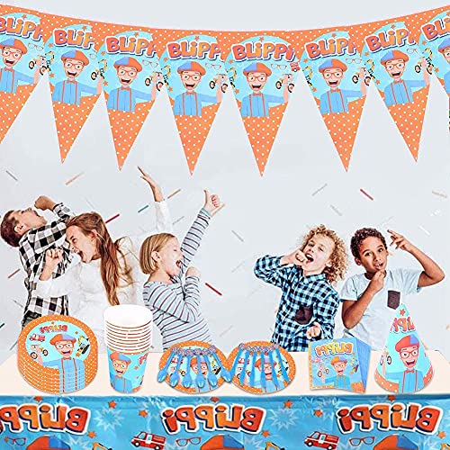 HASAKA Engels Leraar Blippi Verjaardagsfeestartikelen Diner voor Kids Verjaardagsfeestversieringen BLippi Thema… - Image 6