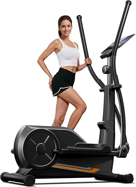 CURSOR FITNESS Elliptical Machine for Home, Elliptical Exercise Machine Elliptical Training Machines with 8 Levels Resistance, Silent Magnetic Elliptical Trainer with 12" Stride and LCD Monitor