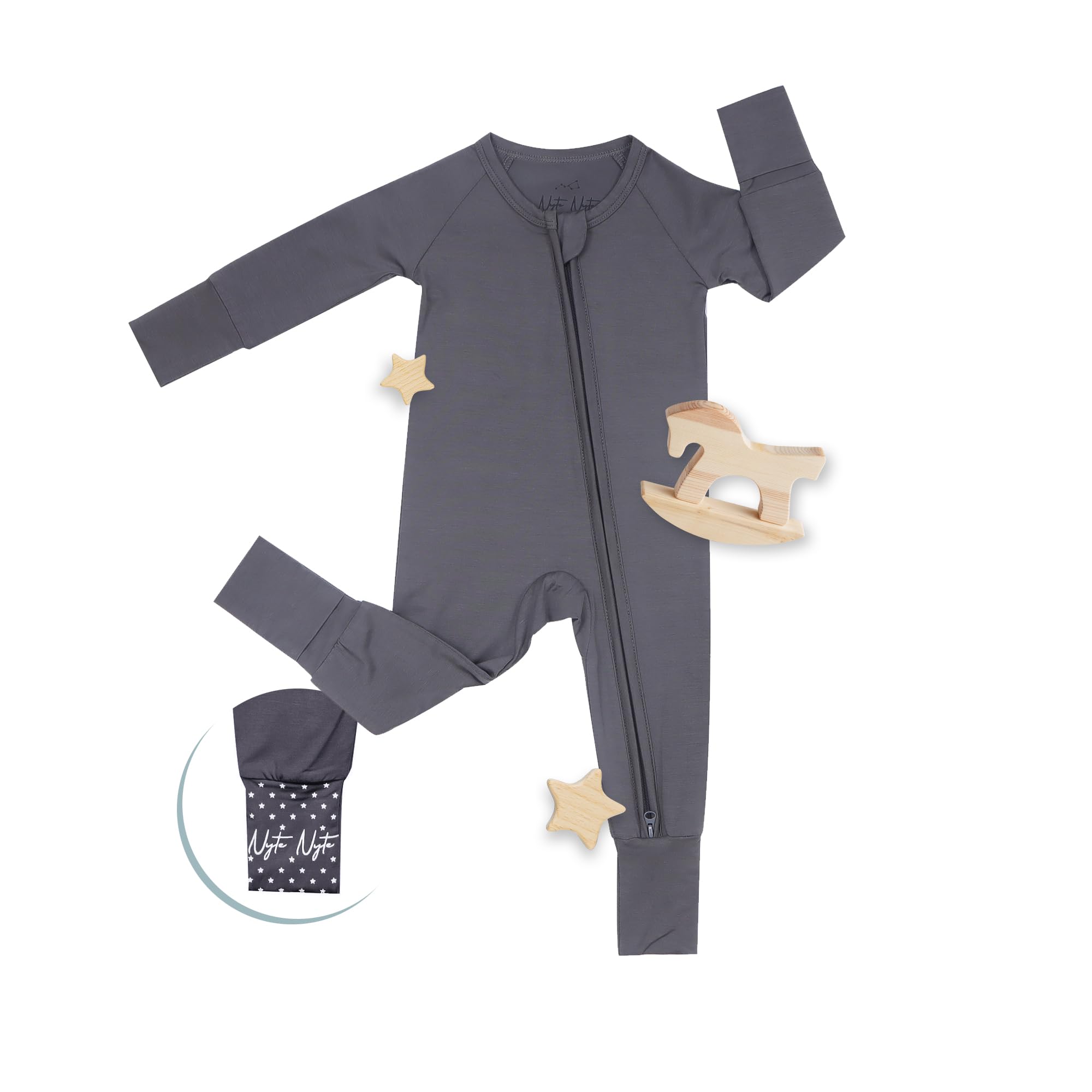 Nyte Nyte BabySleepers for baby - Long Sleeves Baby Sleeper, Adjustable Feet Cuffs & Anti-Slip Grip.