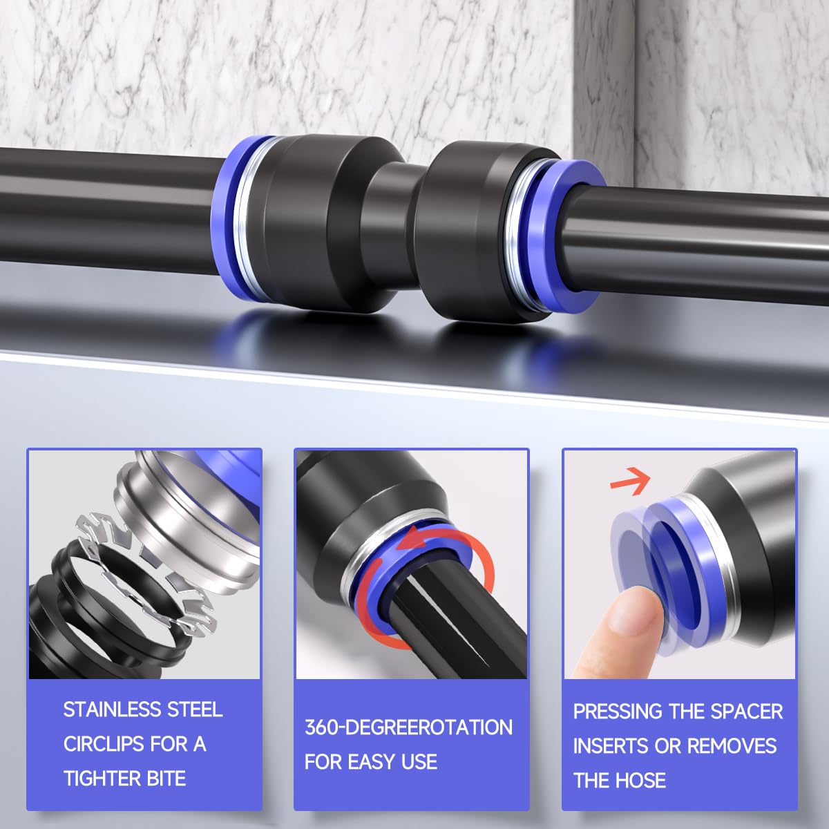 Connettore Riduttore Pneumatico Aria Compressa (PG) 10 --- 8mm - Foto 5