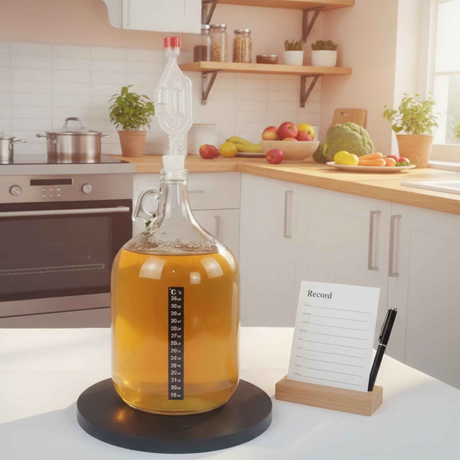 Set per birra domestica da 3,8 l, per birra, vino, idrometro e sidro – kit di avviamento completo con palloncino in vetro, idrometro, serratura ad aria, sollevatore per tubo, sacchetto per