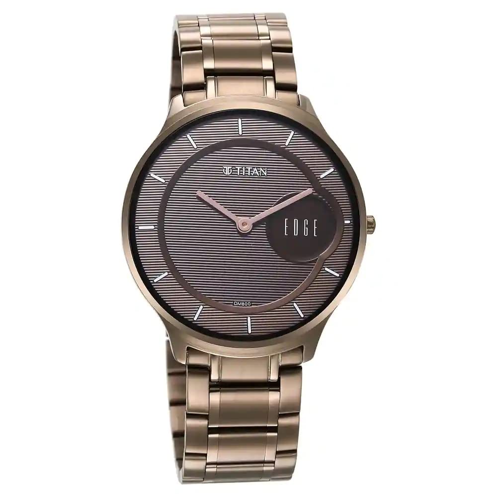 Titan Edge Baseline Grey Dial Analog Stainless Steel Strap Watch for Men-NS1843QM02 (B0BQM8GJMY) Amazon Price History, Amazon Price Tracker