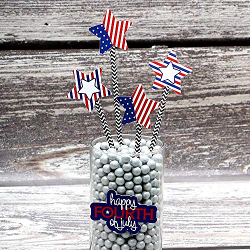 Decoración de Pitillos de Papel 4th of July Set 24 miniatura 6