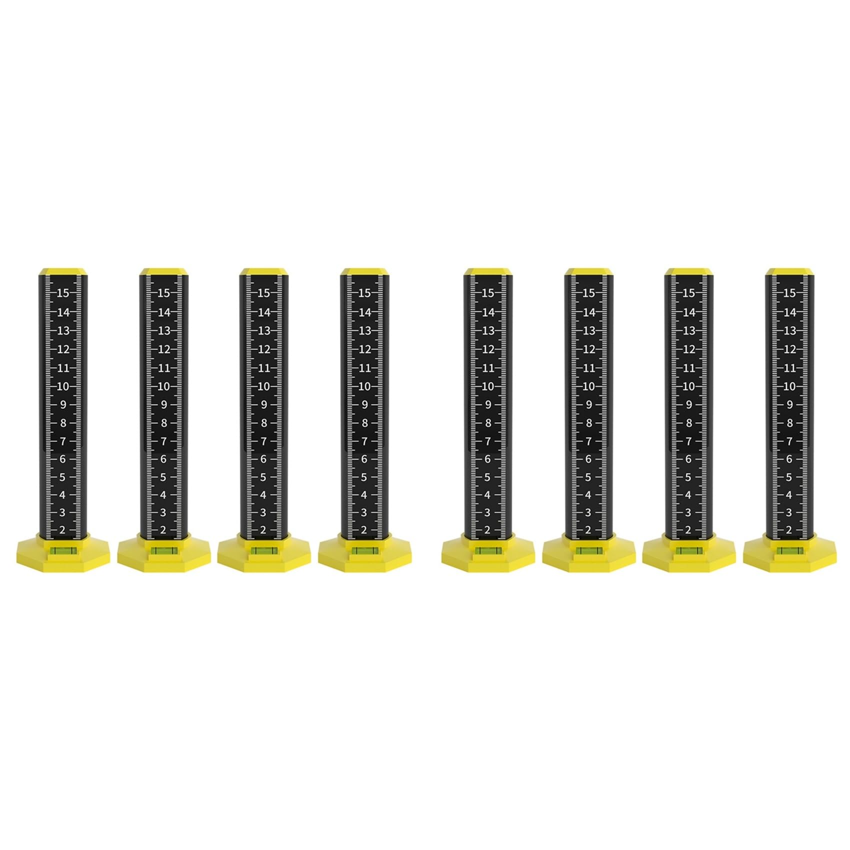 Jnchdghwa Black 8Pcs Leveling Artifact Ceiling Leveling Double-Sided Ruler Equal Height Ruler Gradienter Stick Wall Lay Floor Tiles Tool