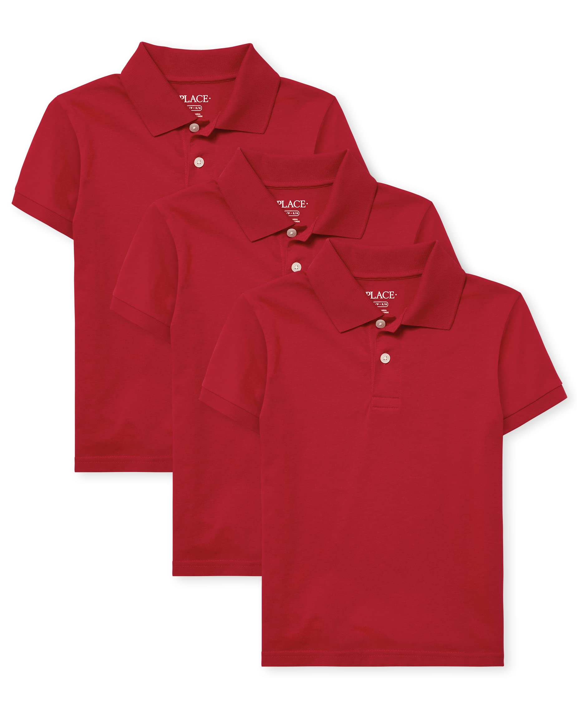 The Children's Place Boys' Short Sleeve Pique Polo, 3 Pack