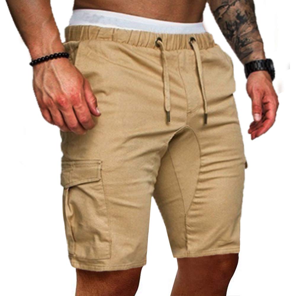 Cindeyar Herren Shorts Sommer Chino Jeans Kurze Hosen Stretch Jogger Cargo Shorts Slim-Fit