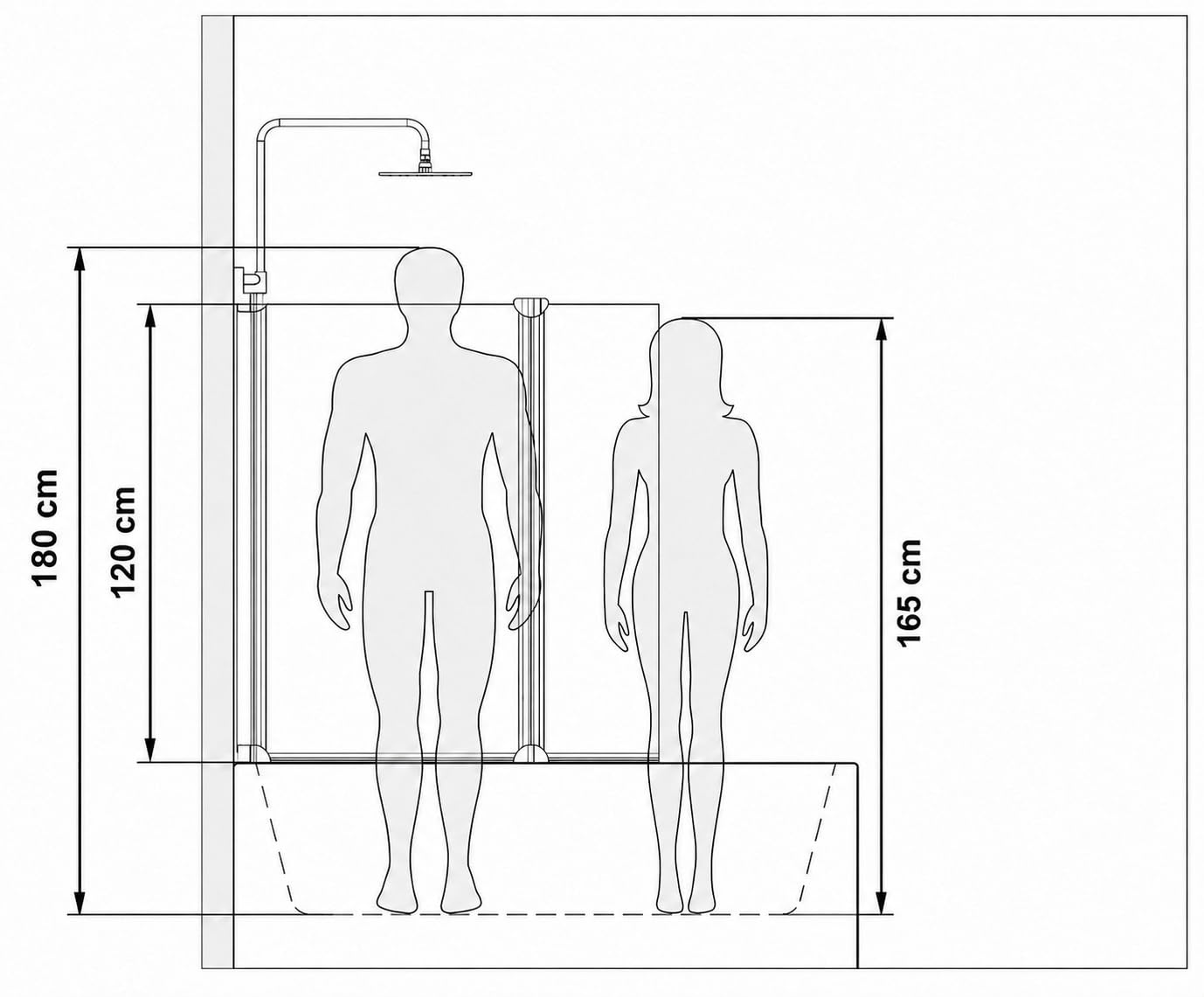 Schulte pare baignoire sans percer 127 x h.121 noir 3 volets, réversible | profilé à coller volets 47x40x40 pivotants, rabattable verre trempé 3mm