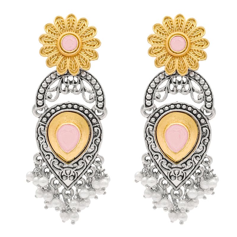 See full amazon price history chart for Shining Jewel Traditional Indian Matte Two Tone Gold Antique Oxidised Silver CZ, Crystal Studded Drop Earring For Women - Light Pink (SJE_215_LP) Shining Jewel Traditional Indian Matte Two Tone Gold Antique Oxidised Silver CZ, Crystal Studded Drop Earring For Women - Light Pink (SJE_215_LP) (B0D98CQQ5V) Amazon Price History, Amazon Price Tracker