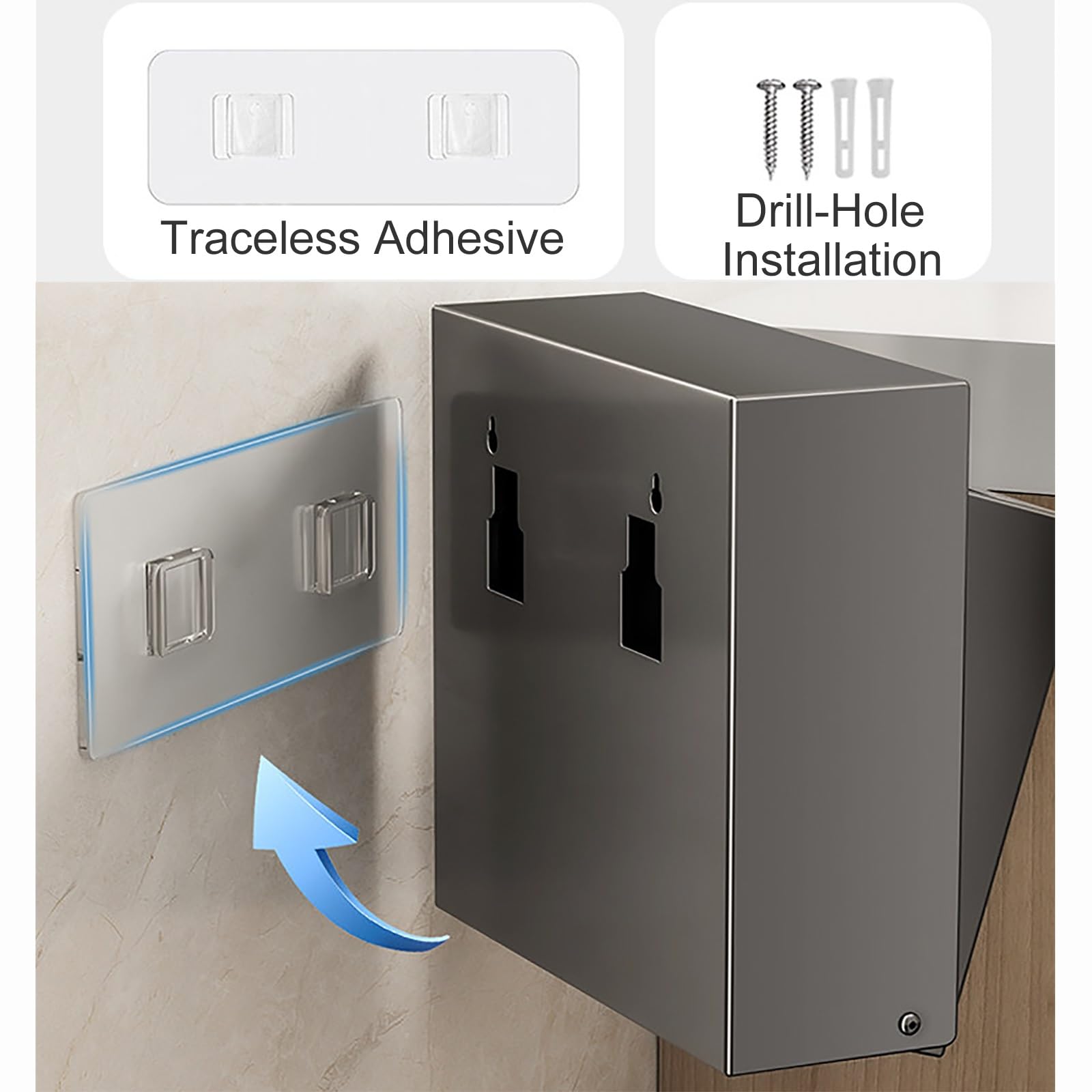 Dispenser Carta Asciugamani, Dispenser Carta Igienica, Porta Carta Igienica Metallo, Portacartaigienica Bagno, Porta Carta Igienica da Muro(White)