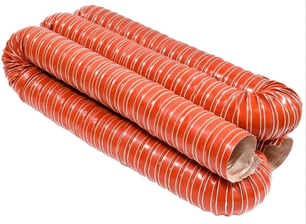 Red High-Temperature Resistant Silicone Duct Hose - 3M, Ultra-Flexible, Industrial-Grade for HVAC & Exhaust Systems (25mm-450mm)(280mmx3m)