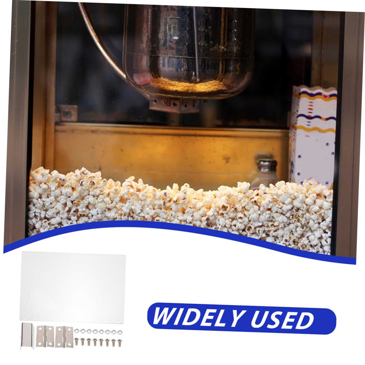 Zerodeko Door Panel for Commercial Popcorn Machine Thickened Plastic Accessory Precision Machined Protective Panel for Efficient Popcorn Making