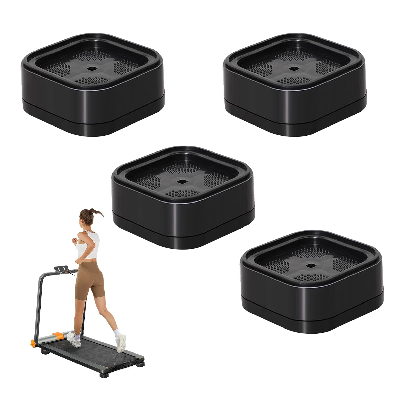 4pcs Treadmill Incline Riser Blocks, Height Adjustable Stackable Blocks for Walking Pad, Plastic Non-Slip Upgrade Ramp, Home Gym Uphill Workout & Leveling Accessories