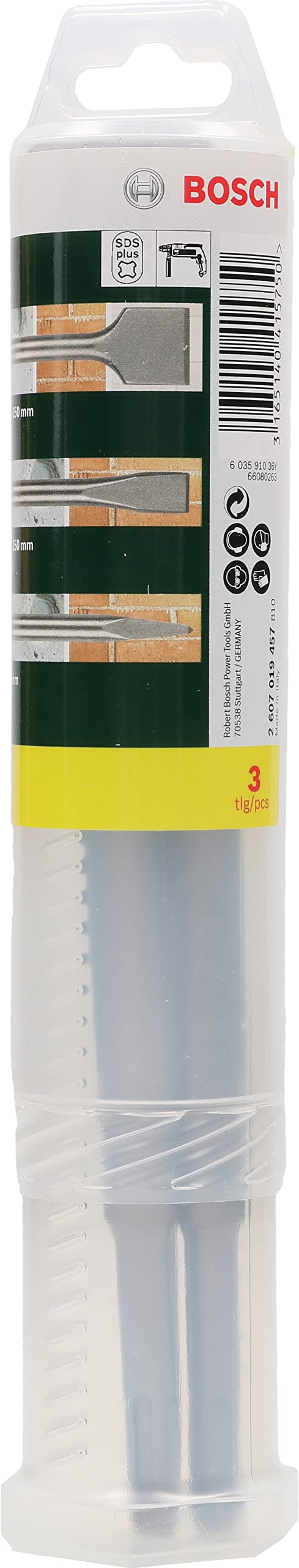 8x Coffret Forets SDS plus-3 (pour Béton, Tough Box, Ø 5–10 mm, Accessoires Rotary Hammer Drills) & 3 pièces it de burins SDS plus