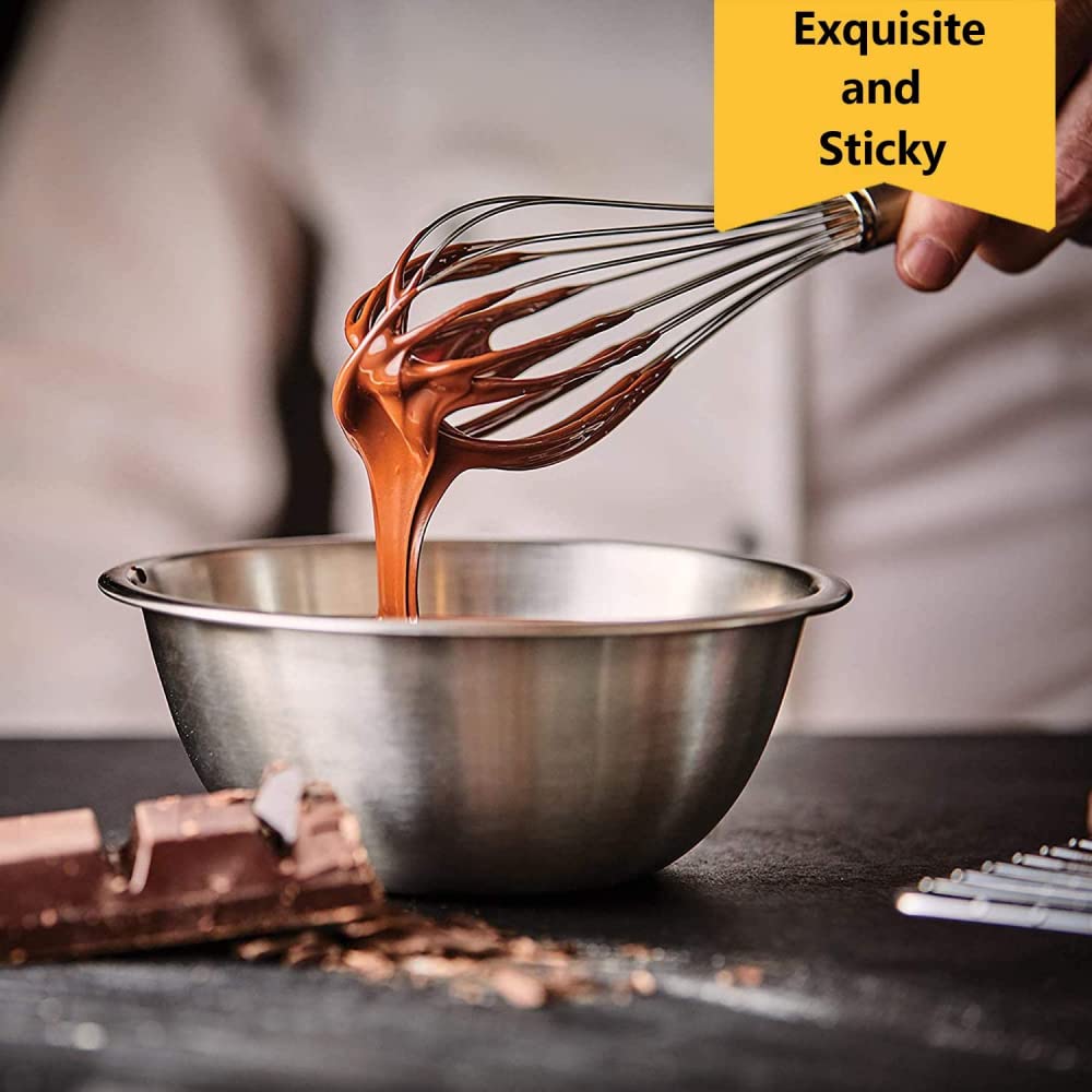 Batidos GANDUNQI para cocinar, Paquete de 3 Batidos de Acero Inoxidable para Mezclar, batir, batir y agitar, Juego de Batidos de Alambre de Globo de versión Mejorada, 8 "10" 12"