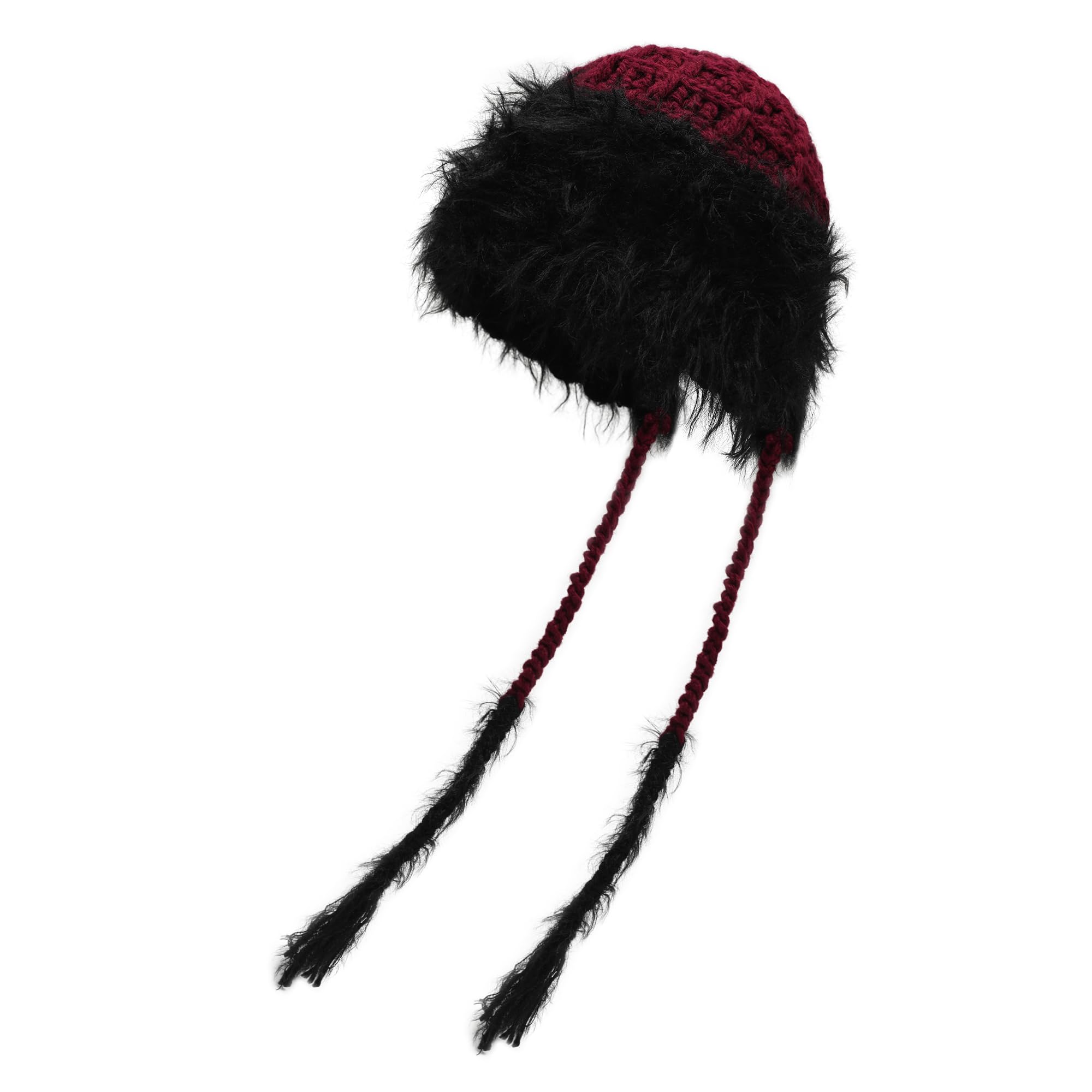 ZLYC Damen Winter Kunstpelz Slouchy Beanie Hut Warm Strickmützen