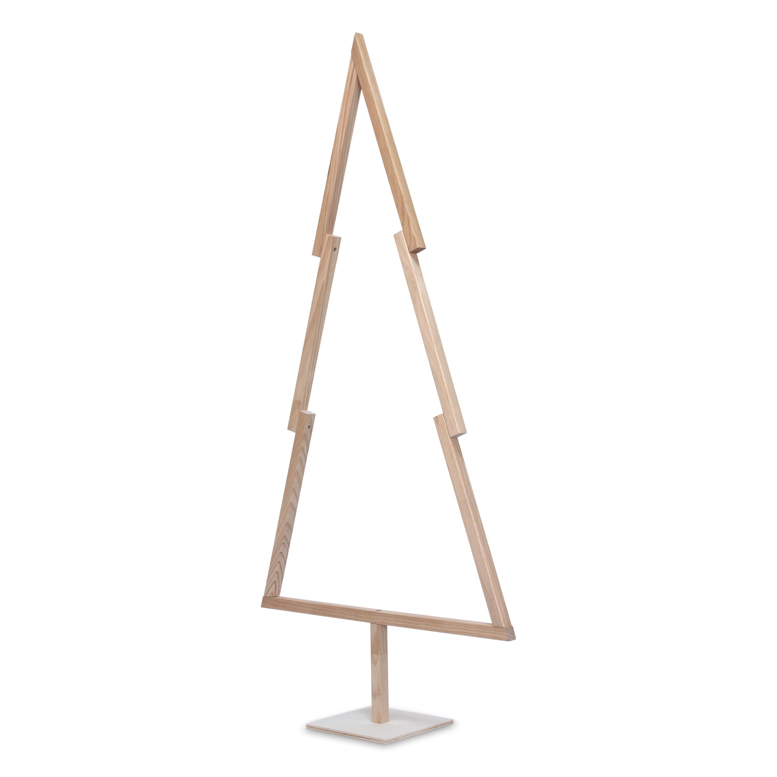 Arbol de Navidad de Madera, con Forma de Abeto, en Pino Natural, para Suelo y para Colgar (180 cm)