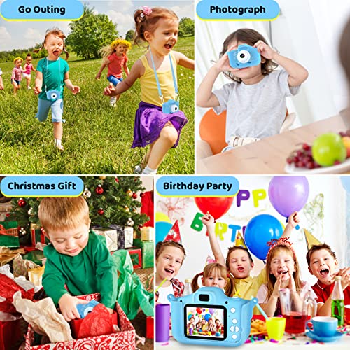 Kids Camera,Upgrade Hd Digital Camera For Toddlers, Kid Camera Toys For 4 Year Old Girls Boys, Christmas Birthday Gifts For Age 3 4 5 6 7 8 9 10 Year Old With 32Gb Sd Card & Silicone Cover (Blue) #TOP2