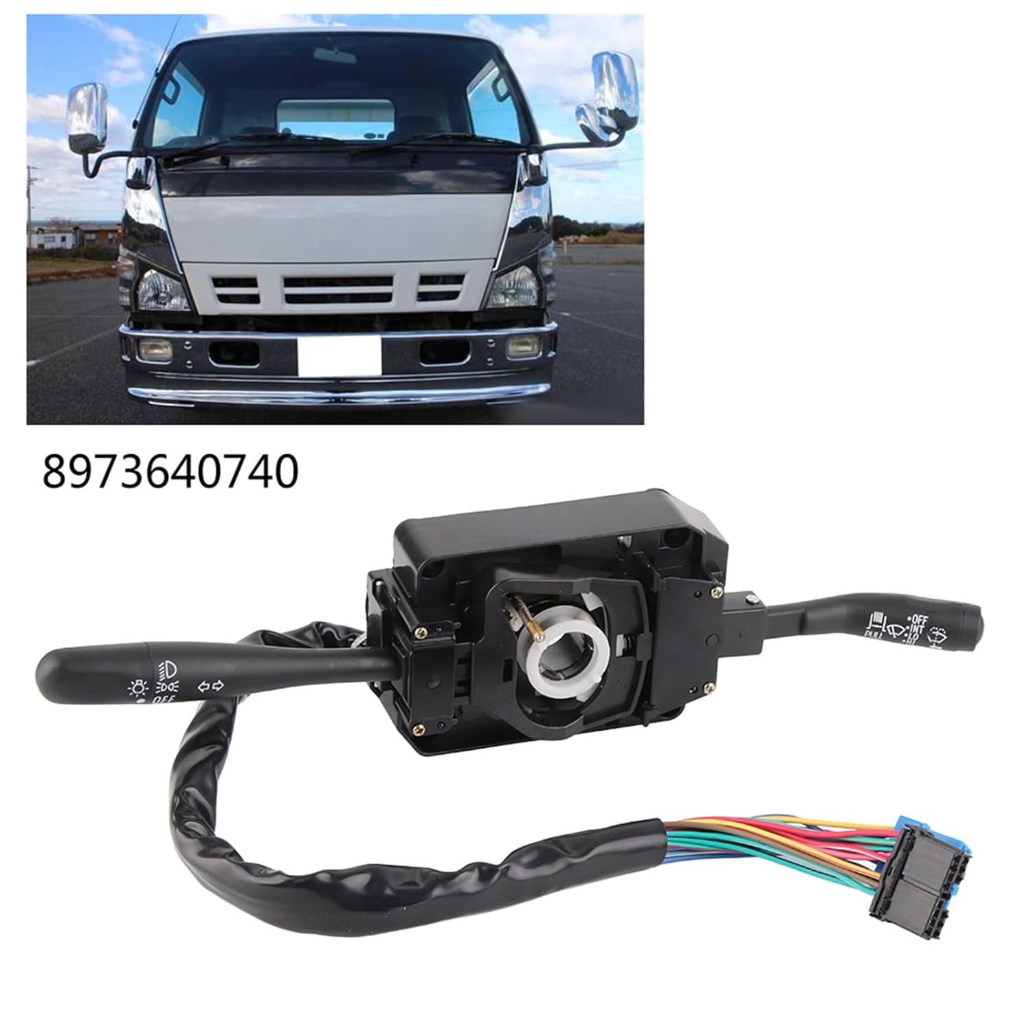 Isuzu NPR Turn Signal Switch, Turn Signal Indicator and Wiper Control Combination Switch for Isuzu NPR NPR NQR 8973640740 Controls Turn Signals and Wipers
