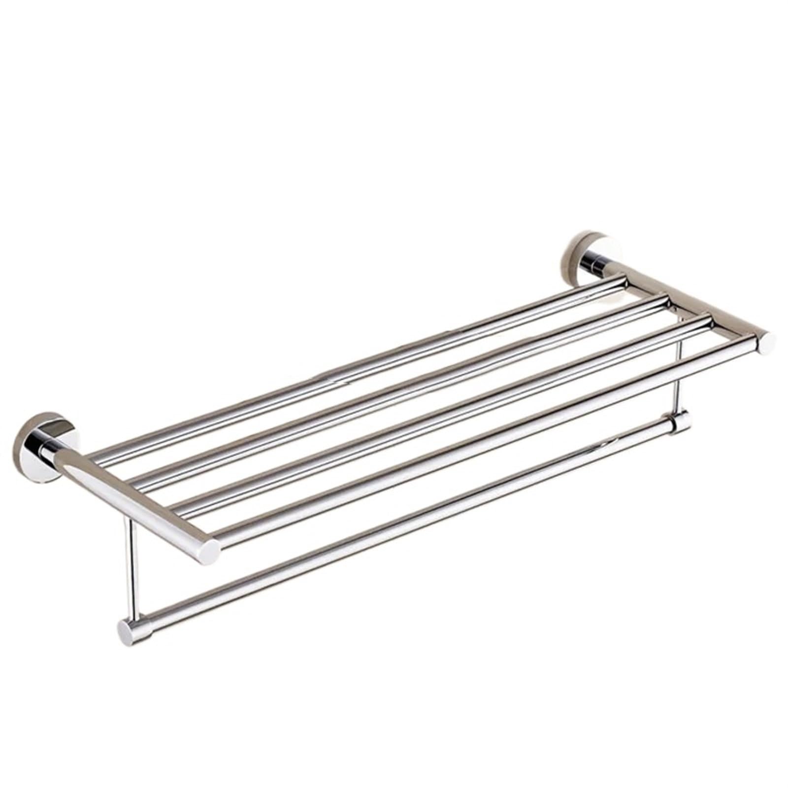 Toallero Wall Mounted Bathroom Towel Holder, Chrome Towel Rack,60cm Stainless Steel Towel Rack with Hooks para BañO Y Cocina(L is 50 cm)