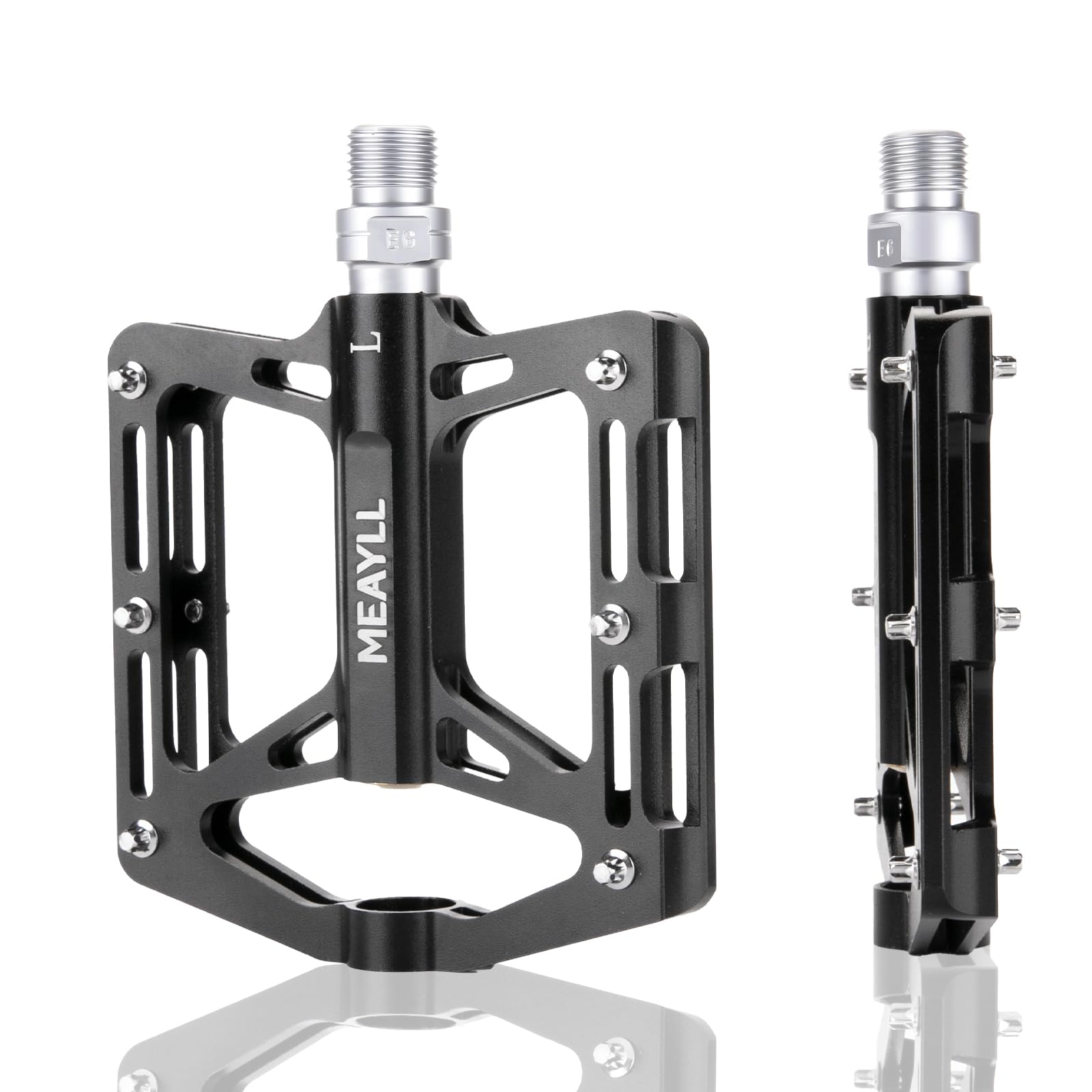 Fahrradpedale, CNC-gefräste Aluminium MTB Pedale mit Cr-Mo-Stahlachse, 306g Extra Breite Rutschfeste Flat Pedale mit Abgedichtete Lager, 9/16" Pedale Fahrrad für Gravel, Rennrad, Mountainbike,Trekking