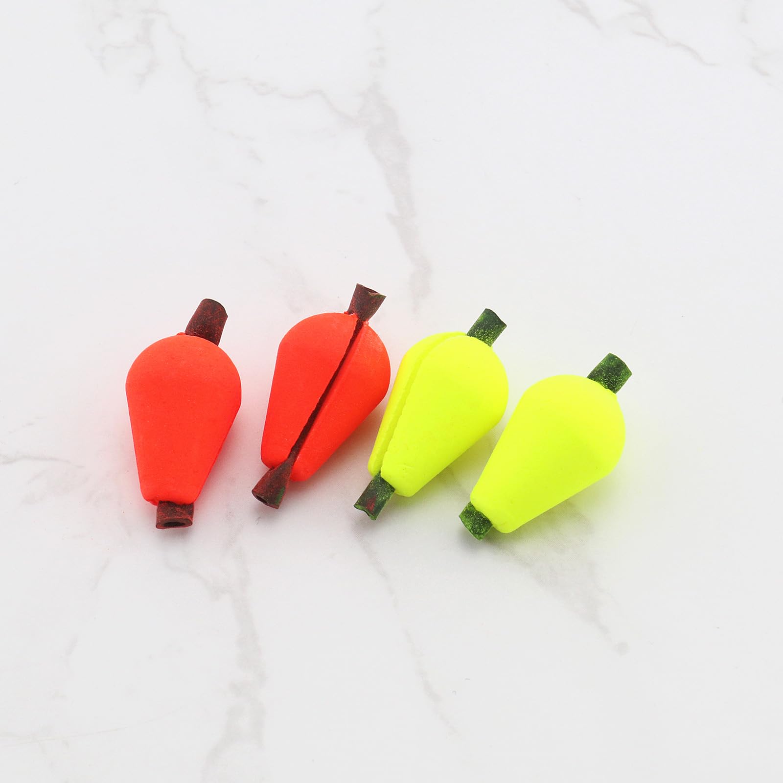Create idea 20 Piezas Flotador de Espuma para Pesca con Mosca Indicador de Huelga Indicador de Gota de Agua Accesorio Fluorescente Amarillo Y Naranja Y Rojo