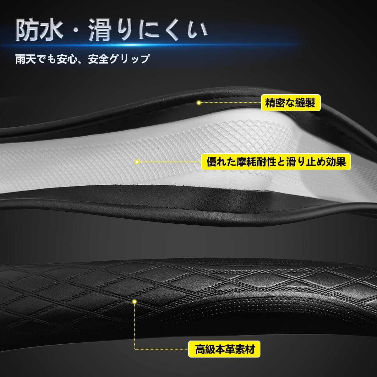 【高級本革 独自パターン】カローラクロス 専用 ハンドルカバー Corollacross 10系 ステアリングカバー 車種別ロゴ入り