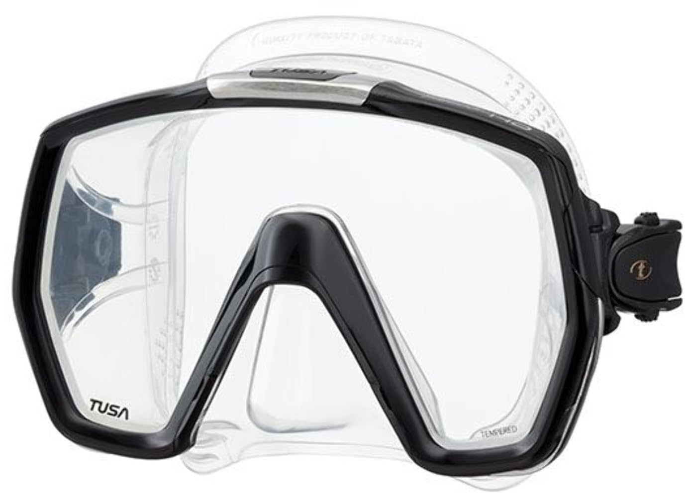 Tusa Freedom HD – Maschera sub subacquea snorkeling, Nero/Arancione