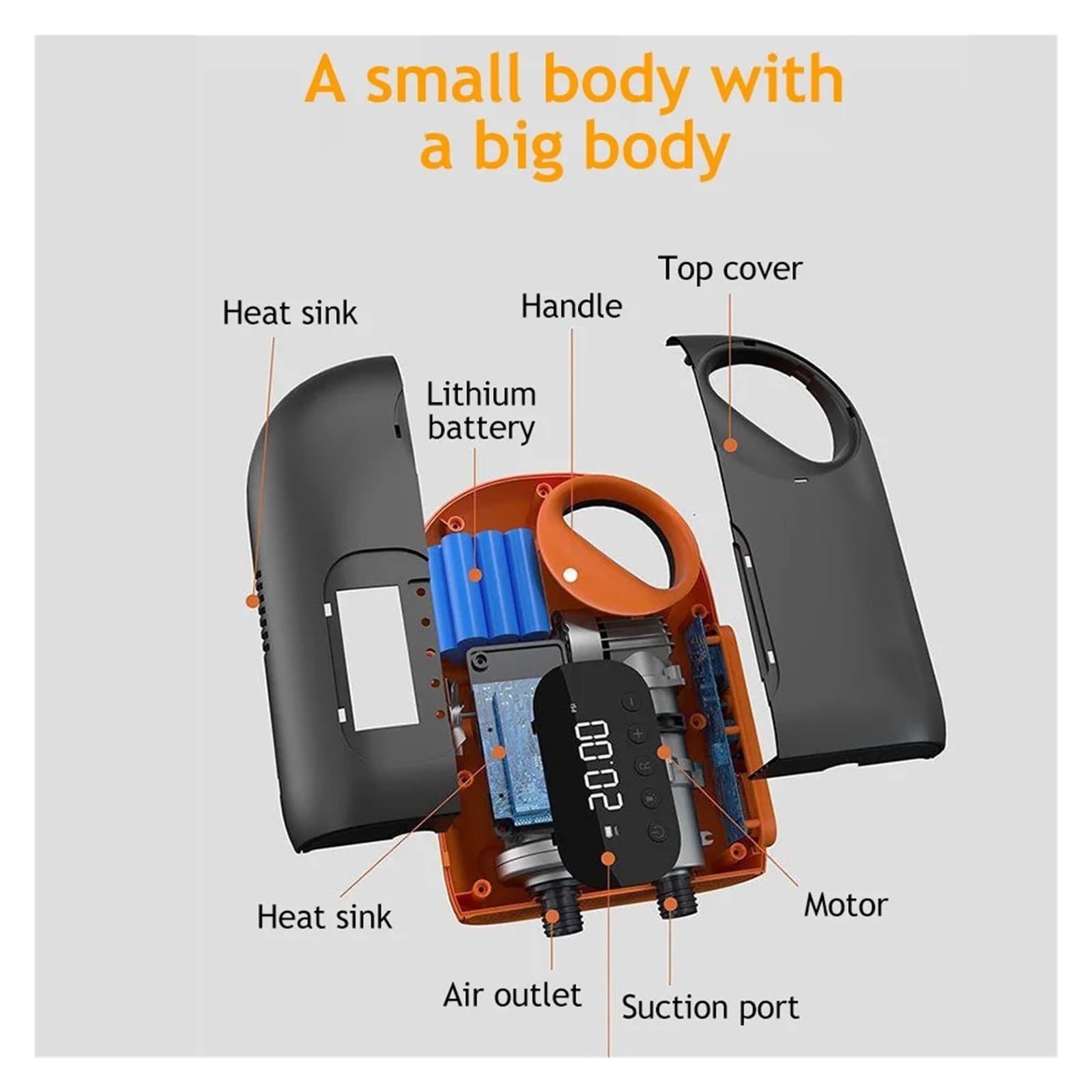 Pompa Ad Aria Portatile, Elettrica DC Gonfiabile, Gonfiatore Sgonfiabile For Surf, Paddle Board, Barca, Kayak Inflazione Rapida