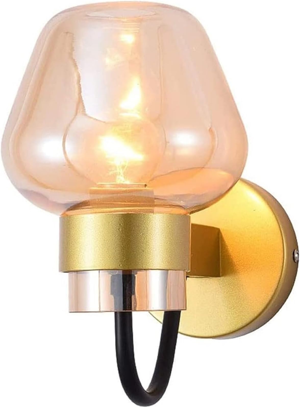 HPTHLY Geometric Wall Sconce Light Fixture, Indoor Glass Wall Lamp With Gold Metal Frame, Wall Light For Bedroom, Living Room, Hallway, Mirror, Stairs, Bedside Lighti(Gold)