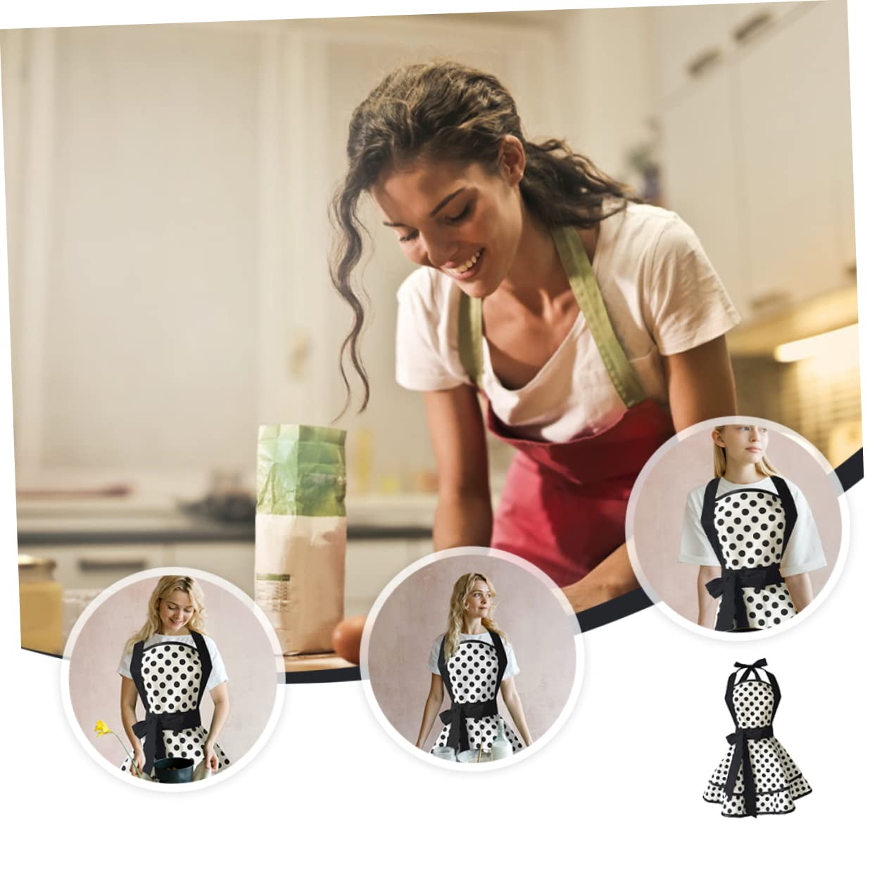 Delantal Cocina Delantal De Cocina Doble Capa Suministros Para Hornear
