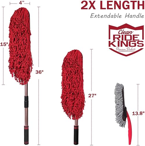 Miniatura 2 de Escoba para Coche Exterior Sin Arañazos, Escobas para Coche con Mango Extensible para Limpieza Exterior, Kit de Cepillos de Detalle para Camiones,