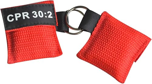 Miniatura 5 de Barrera de CPR para primeros auxilios CPR transparente desechable CPR barrera CPR 302 con bolsa para llavero, Rojo