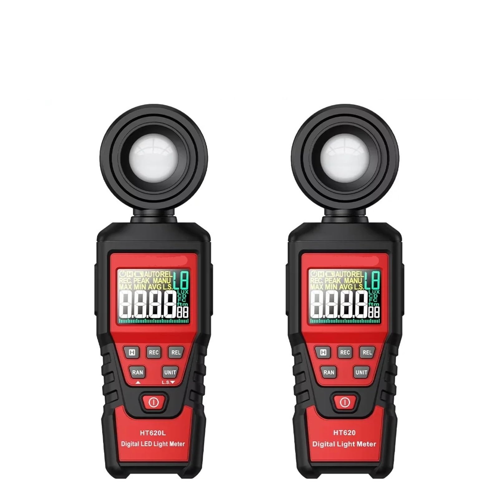 Medidor de luz Digital, Luxómetro Digital HT620 De Alta Precisión Profesional 180° con Sensor Luz Giratorio. Fotómetro Lux para Plantas de Interior y jardín, fotografía(HT620L)