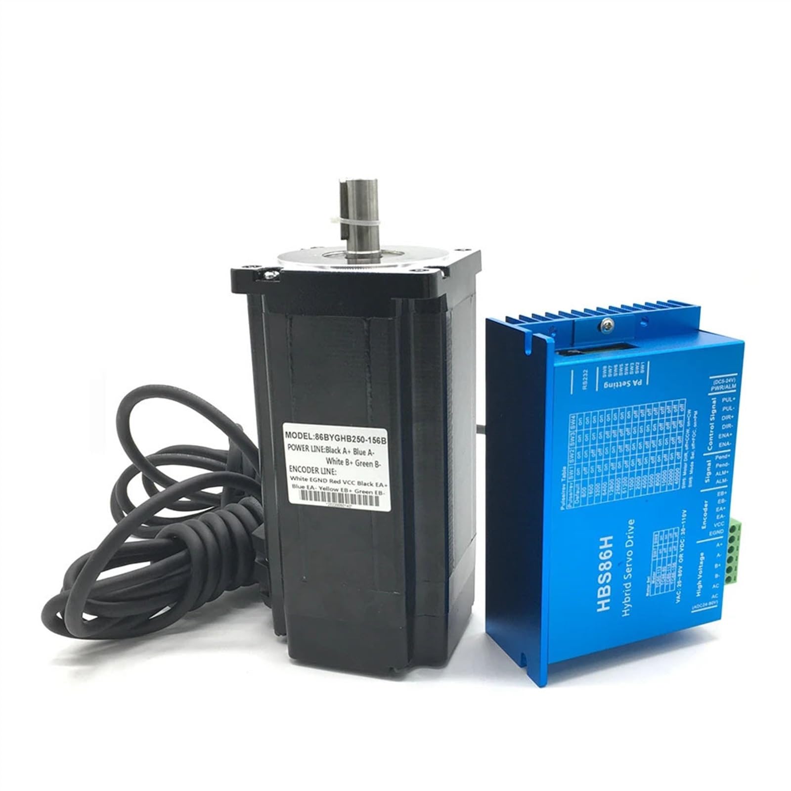 Engrenage de boîte de vitesses planétaire Nema 34 Kits de moteurs pas à pas en boucle fermée 12N. m Pilote de servomoteur hybride HBS86H 86mm 2 PH Nema34 Pilote de moteur pas à pas de moteur pas à pas