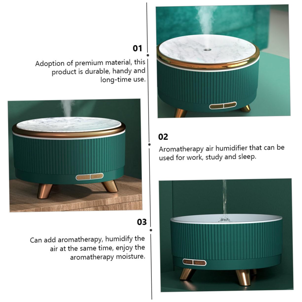 GARVALON 1kawałek Nawilżacz Powietrza z Dyfuzorem Olejków Eterycznych Cichy Inteligentny Nawilżacz Do Domu i Biura Elegancki Design Idealny