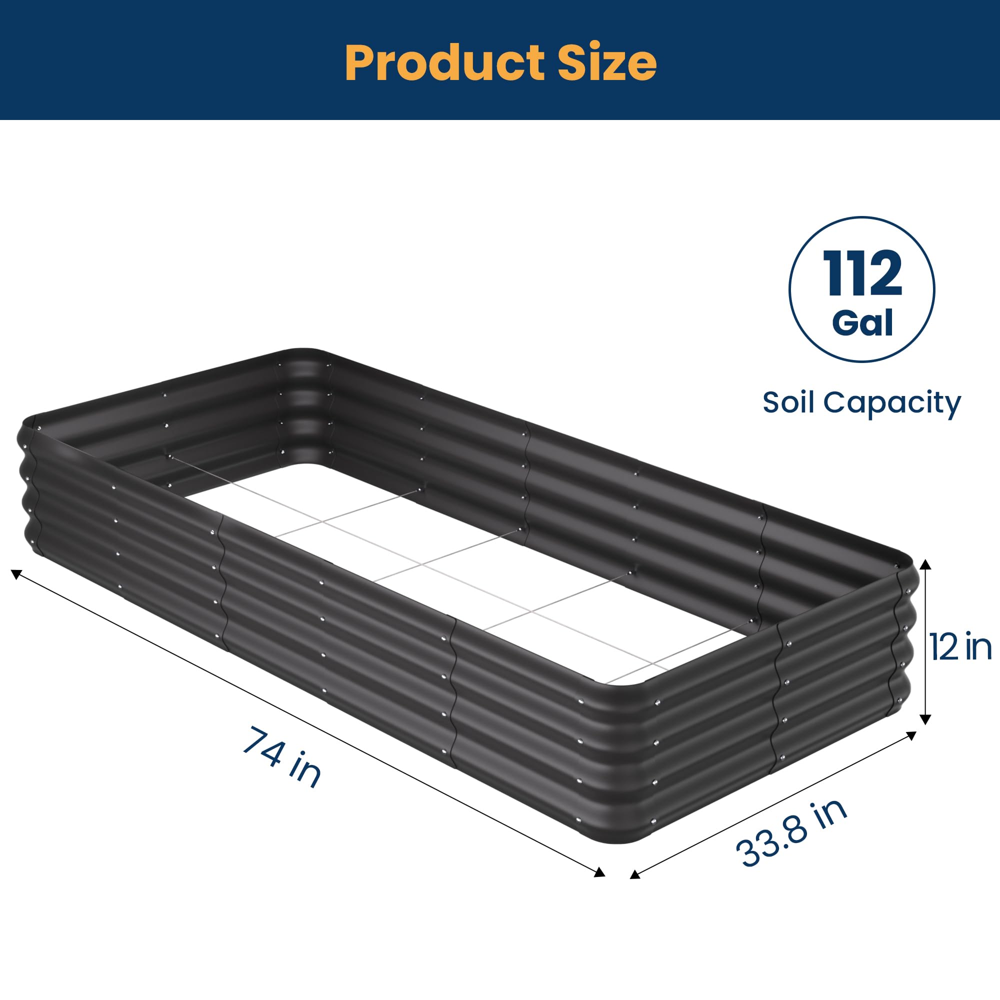 ENJOYBASICS Raised Garden Bed Outdoor, Thickened Bottomless Garden Beds for Gardening 6x3x1 FT, 2 Pack Plastic Raised Planter Box for Growing Vegetables, Fruits, Flower, Herb