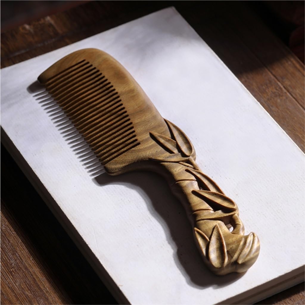 Peruka Grzebień Solid Wood Fine Tooth Comb Retro Massage Comb Bathroom Comb Suitable for Long Hair, Straight Hair, Wavy Hair, Curly Hair, Thick Hair Duże grzebienie do włosów