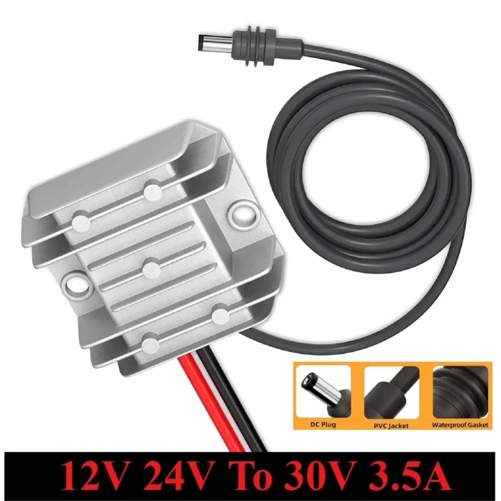 12V 24V to 30V 3.5A Step Up Power Cable Converter Step Down Stabilizer for with DC Cable DC Converter Boost Power