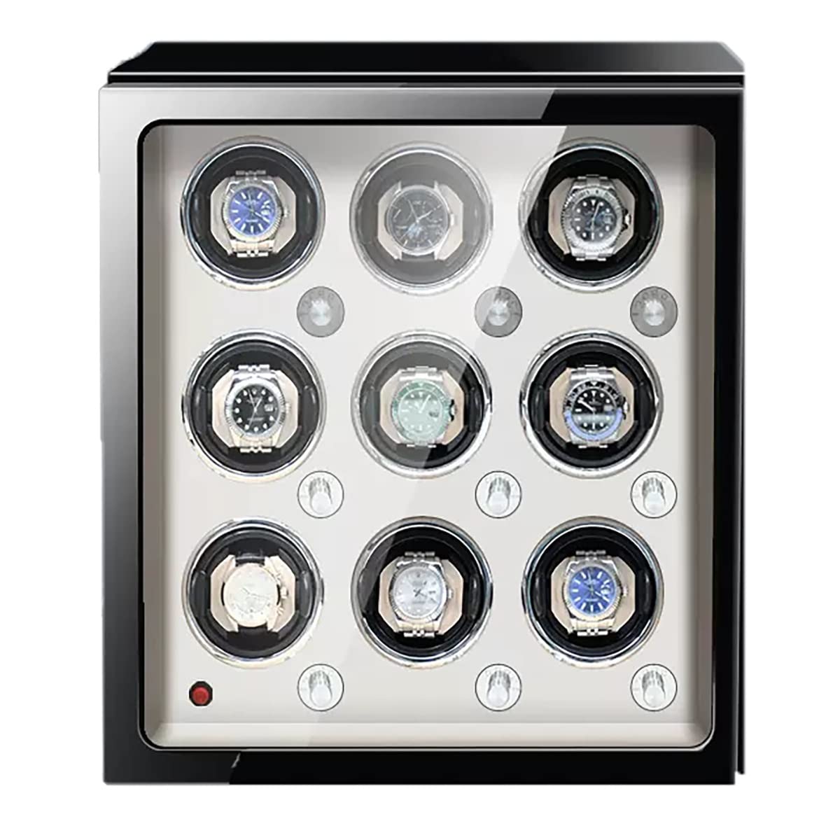 Caricatore per Orologi, Motore Silenzioso Rotante, Schermo LCD Touch Screen, 2 Posizioni di Carica con 1 cassetto per riporre e Mostrare Gli Orologi, AB