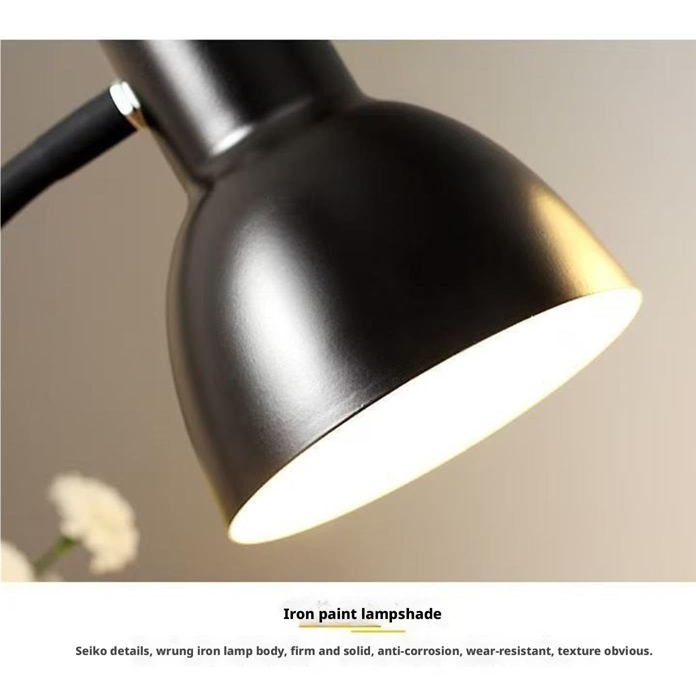 Lampy Biurkowe Pielęgnacji Lampa Stołowa Z Regulowanym Kierunkiem, Wtykowa, Podstawą Drewnianą, Przełącznikiem Przyciskowym Nauki(Grün)