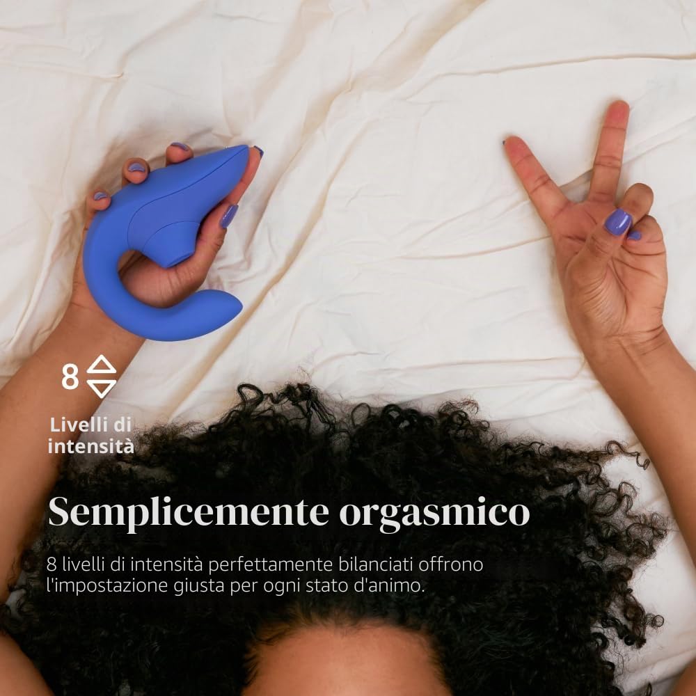 Womanizer Blend Vibratore Rabbit Stimolatore Doppio, Stimolazione Clitoridea Pleasure Air, Vibrazione per il Punto G e Risucchio del Clitoride, Sex Toy per Donne, Impermeabile e Ricaricabile - Blu