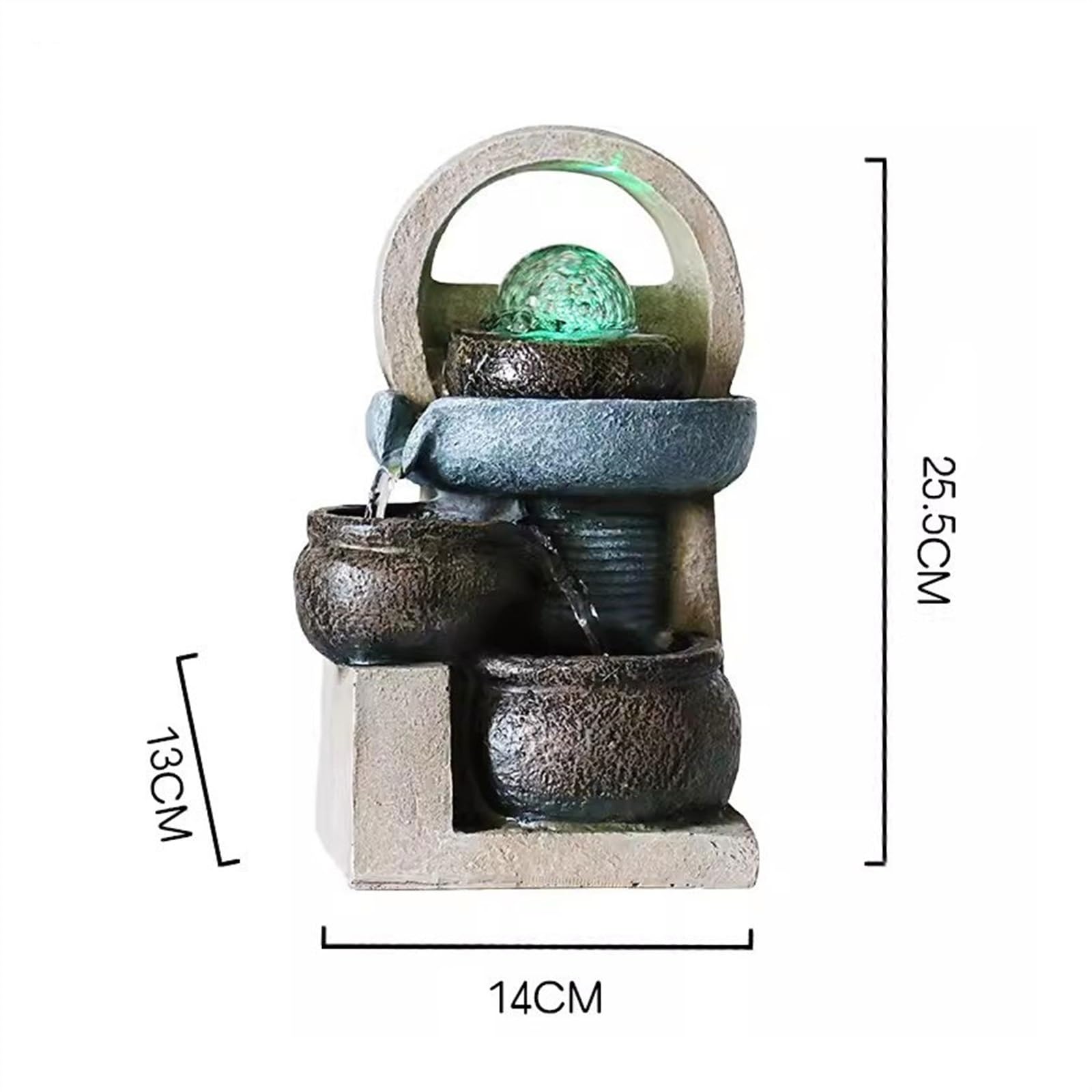 Fontaine d’Intérieur Cascade Ornements de bureau simples Ouverture de la fontaine à eau courante de pendaison de crémaillère Meubles for améliorer les ornements décoratifs Feng Shui Zen pour Méditatio